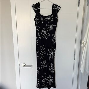 ASOS Black Dress with White Floral Design
